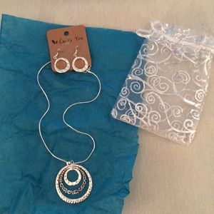 NWT Lucky You Earrings & Necklace Set